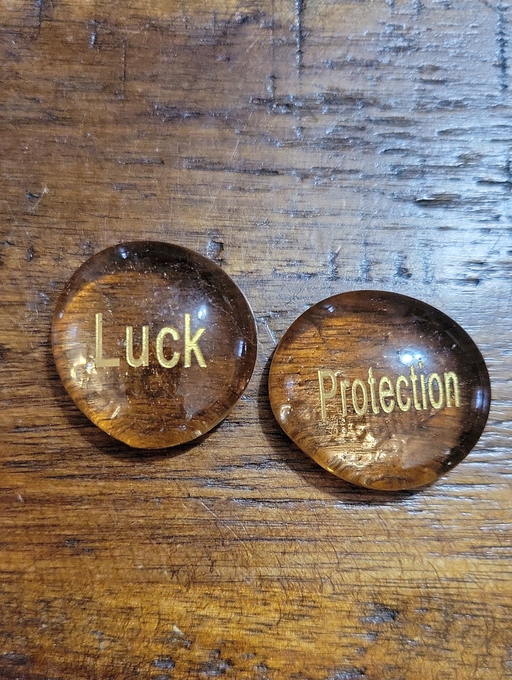Set Of Two Glass Stones- Luck / Protection